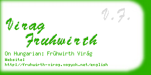 virag fruhwirth business card
